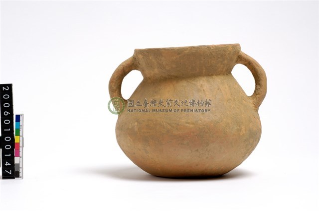 雙豎把侈口凹底陪葬陶罐