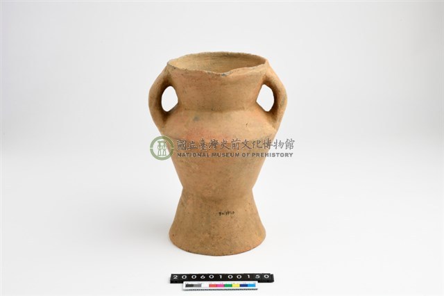 雙豎把折腹圈足陪葬陶罐