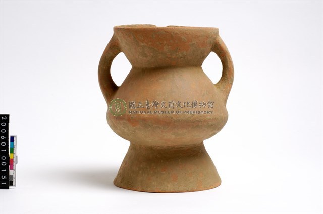 雙豎把圓腹圈足陪葬陶罐