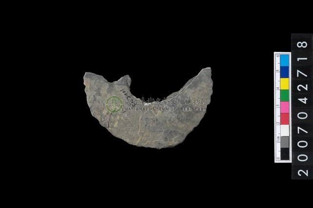 石環製作材料-中央帶啄孔打製圓板殘件