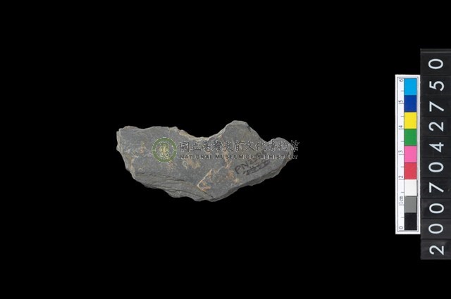 石環製作材料－中央帶啄孔打製圓板殘件