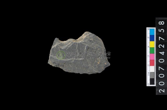 石環製作材料－中央帶啄孔打製圓板殘件