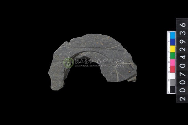 石環製作材料-中央帶啄孔與旋截痕打製圓板殘件