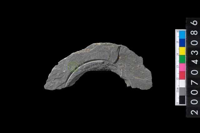 石環製作材料-中央帶啄孔與旋截痕打製圓板