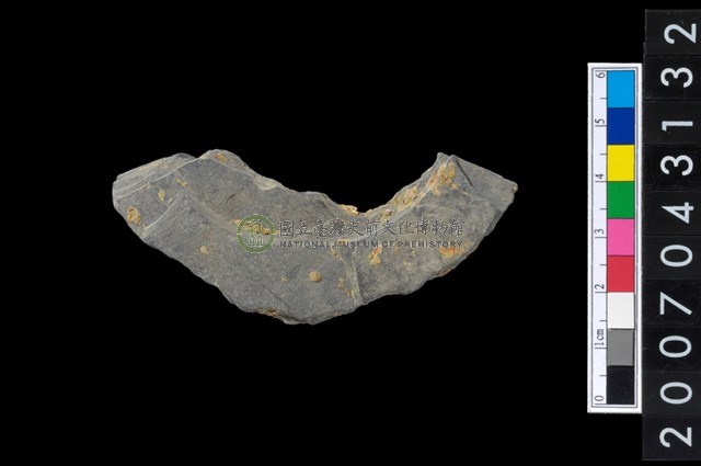 石環製作材料-中央帶啄孔與旋截痕打製圓板殘件