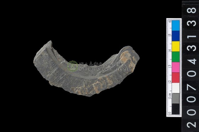 石環製作材料-中央帶啄孔與旋截痕打製圓板殘件