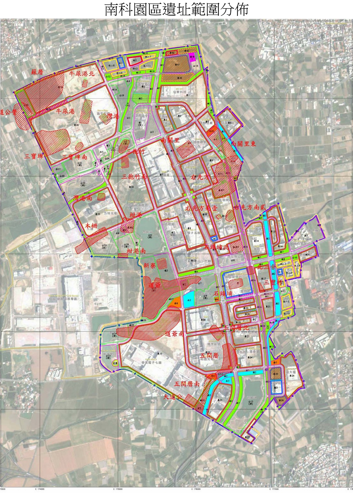 圖3南科園區遺址範圍分布-