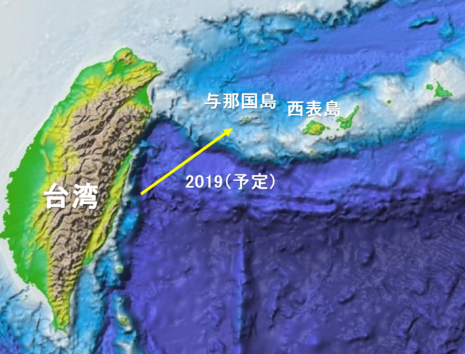 2019年預定航行路線- 立科 博物館「３万年前 航海徹底再現      」