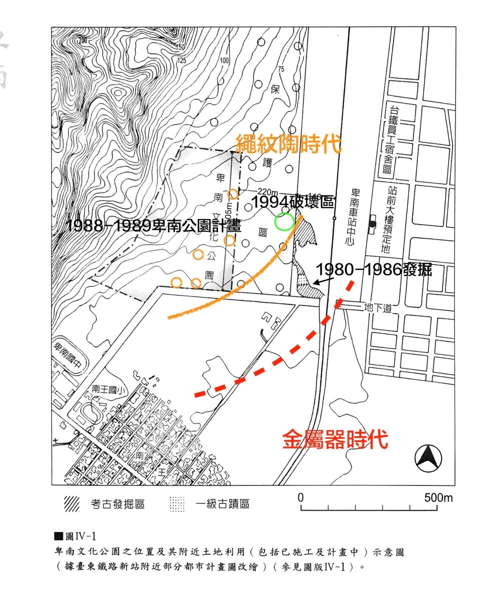 卑南遺址1980-1986、1988-1989、1994破壞區