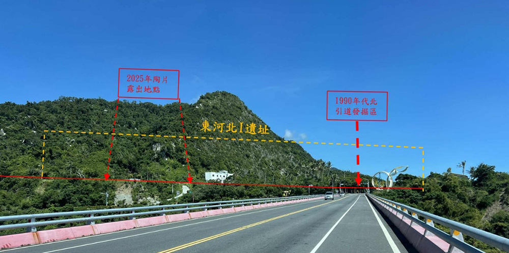 由東河橋北望東河北I遺址。